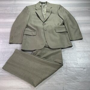 George Suit Mens 38 Short Jacket 30x28 Pants Tan Classic Fit 2 Piece Formal